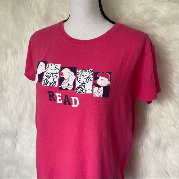 Peanuts Collection Read Pink Tee Shirt Size M - Picture 4 of 11
